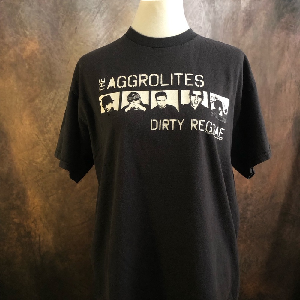 THE AGGROLITES - DIRY REGGAE - Delta Black T-Shirt with White Graphic